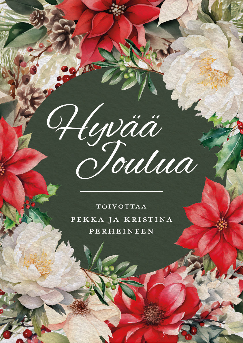 Digitaalinen joulukortti - joulukukka