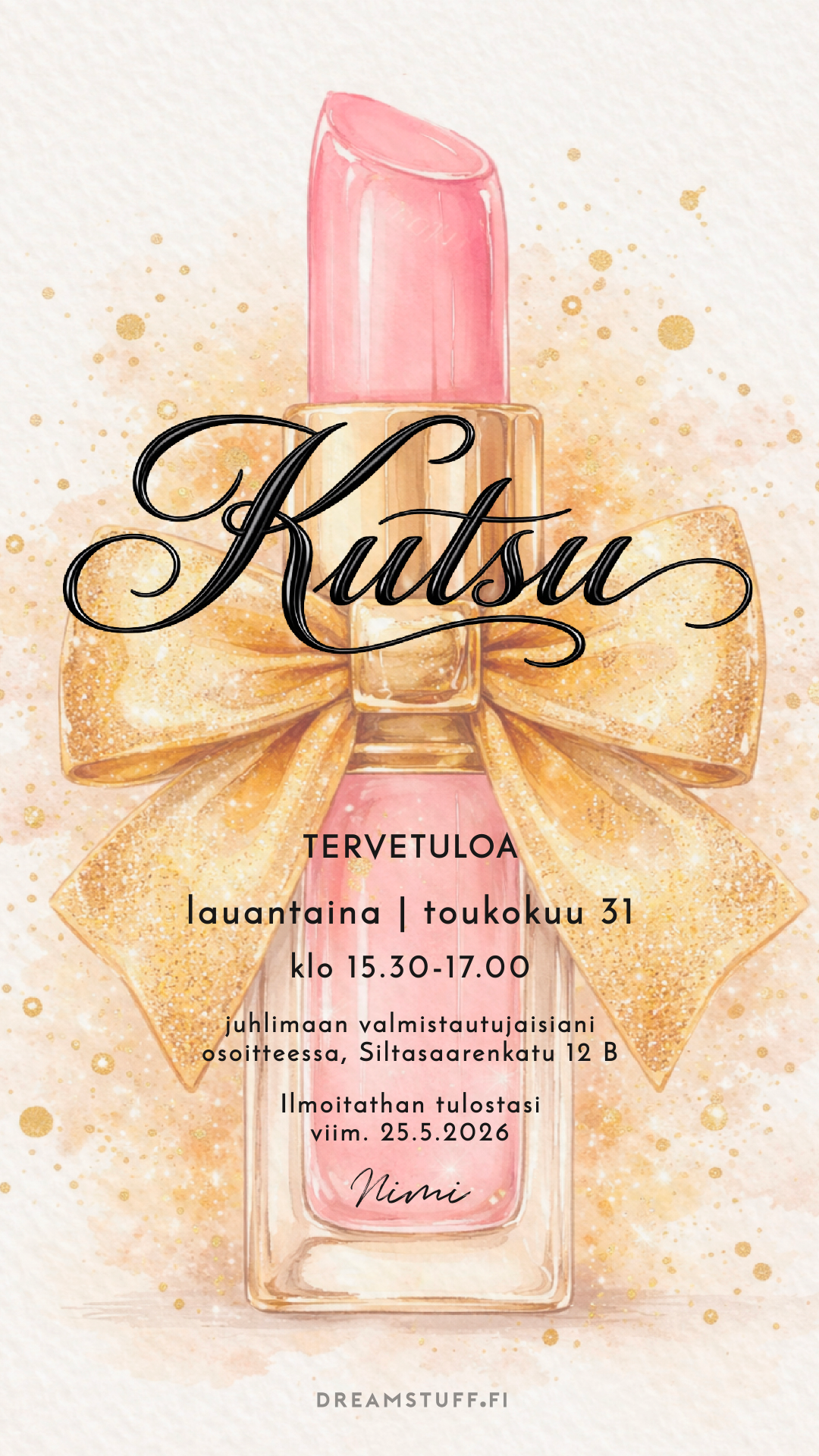 Digitaalinen valmistujaiskutsu - Huulipuna