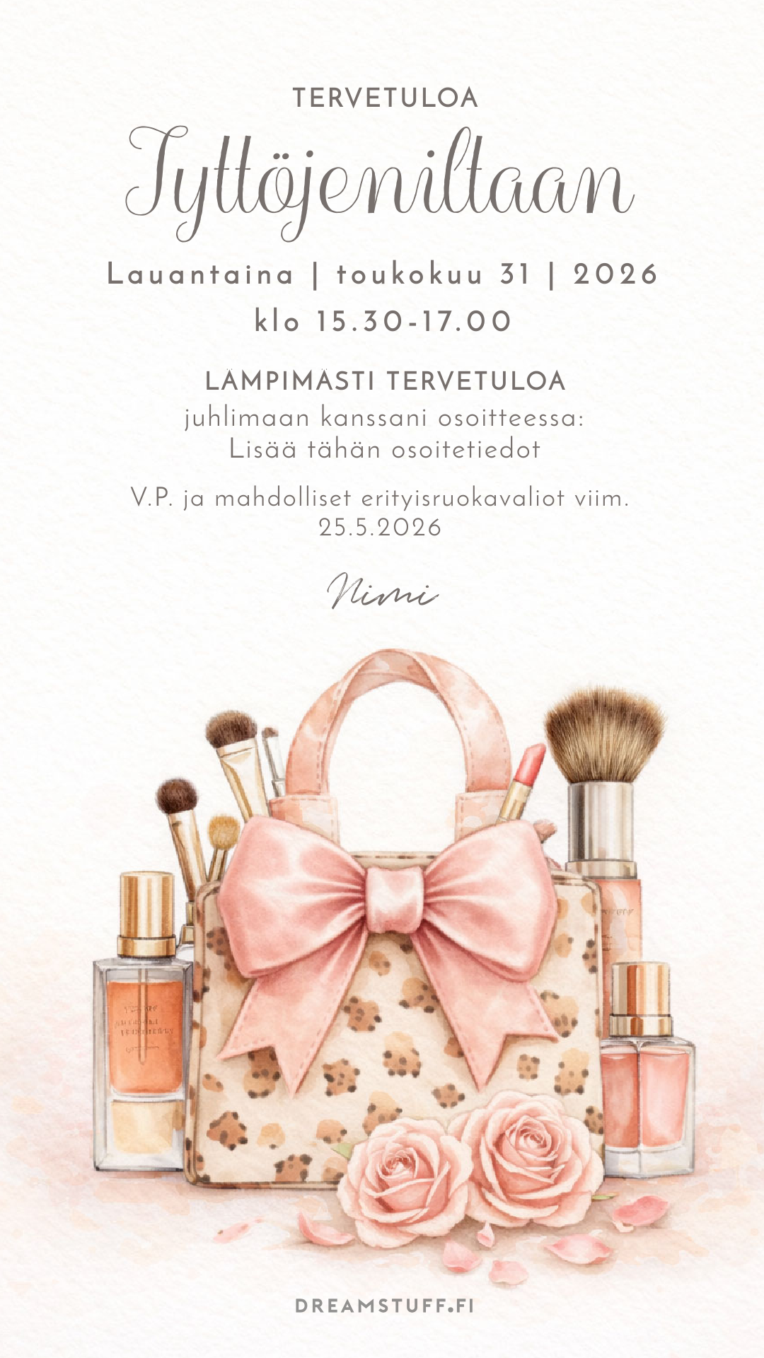 Digitaalinen valmistujaiskutsu - Meikkaaja