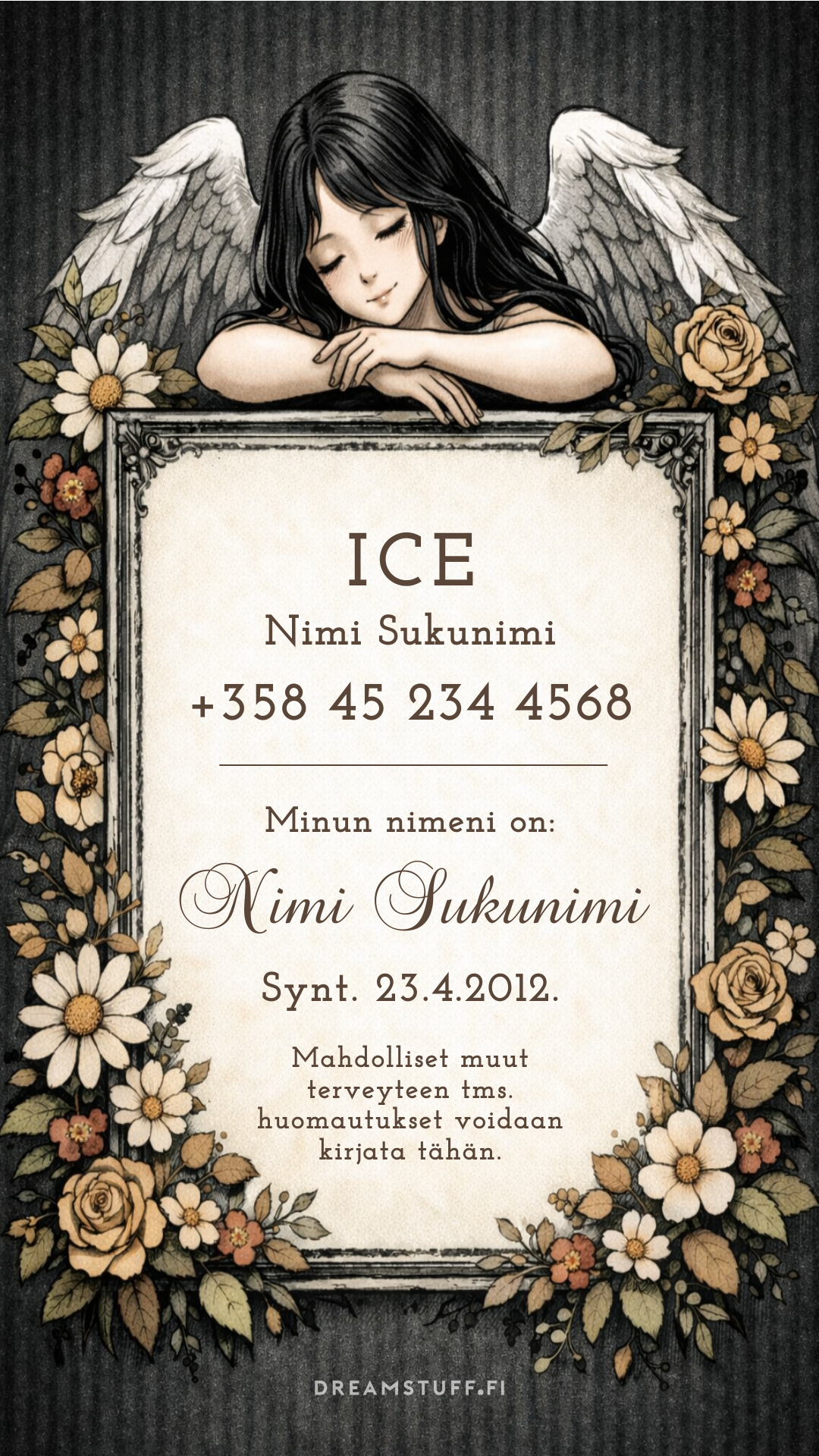 ICE näytönsäästäjä - Tumma tyttöenkeli