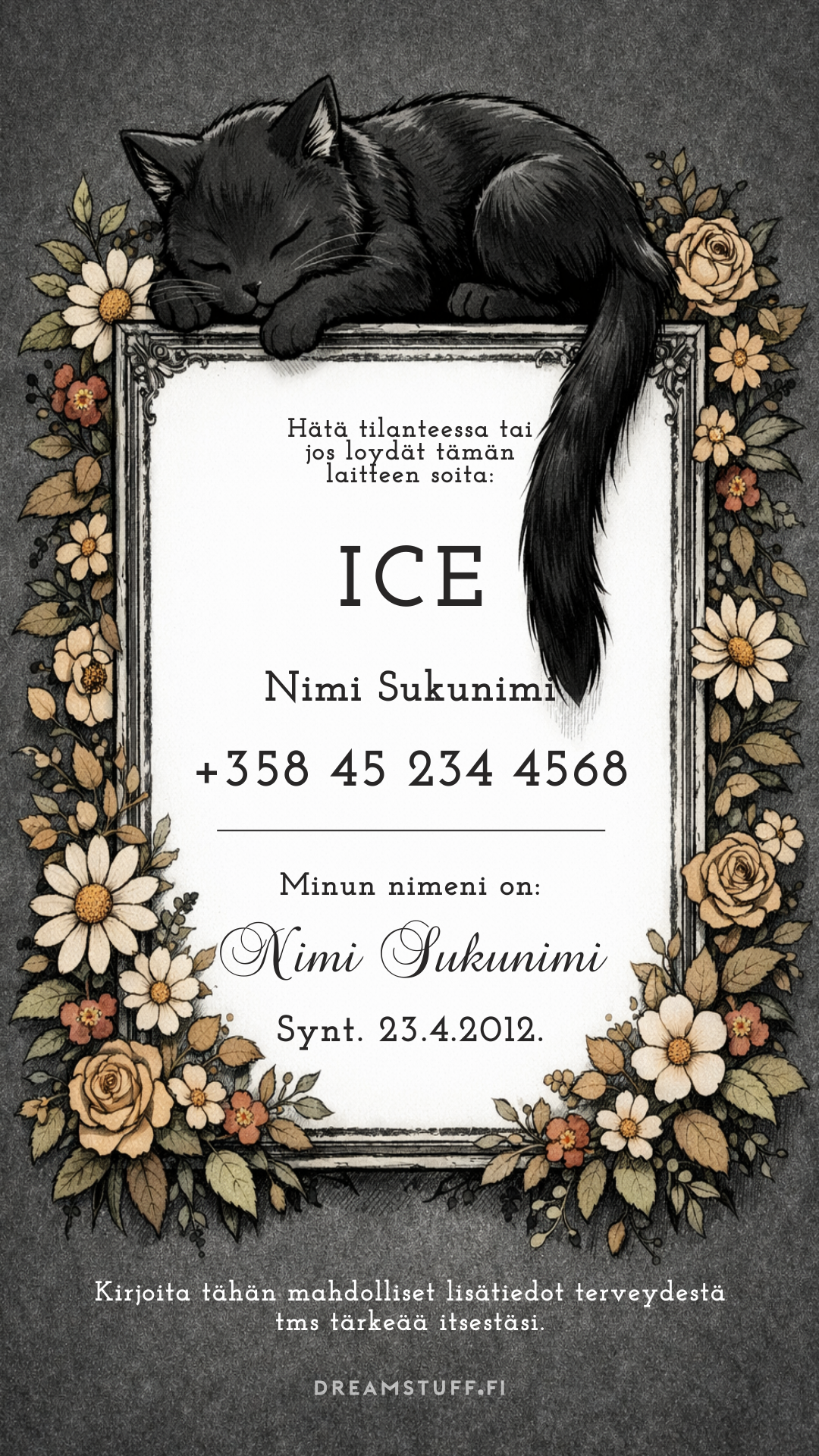 ICE näytönsäästäjä - Musta kissa