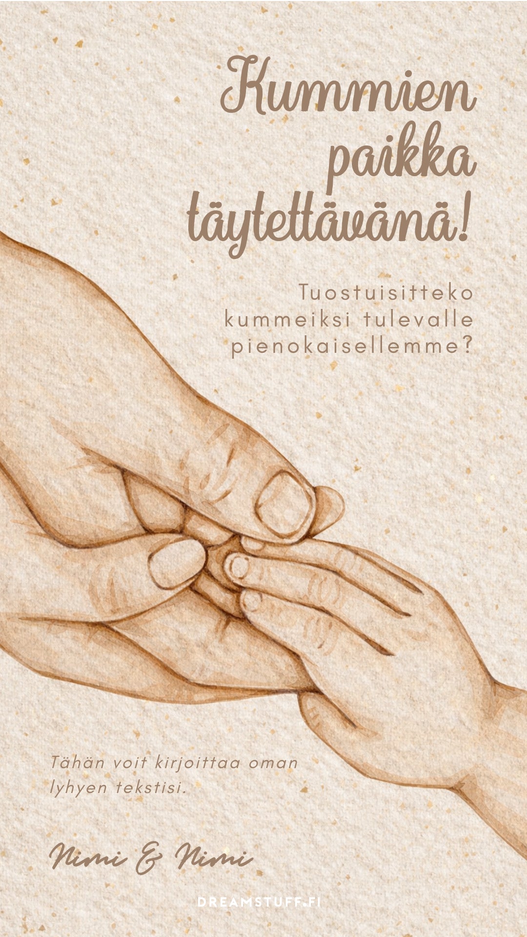 Digital "would you be a godfather" invitation - Hand in hand