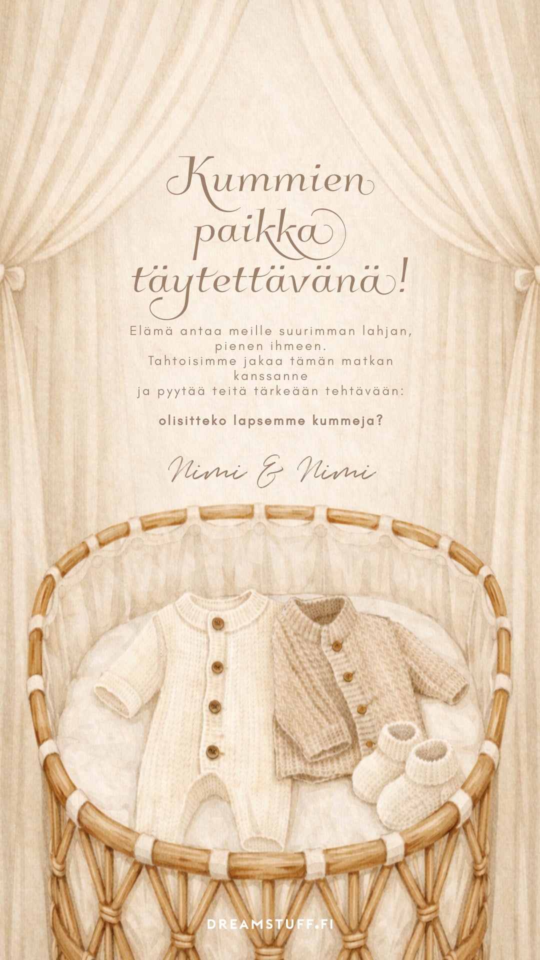 Digital "would you be a godparent" invitation - Godparent to our child