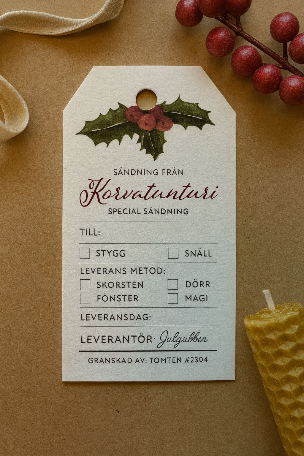 Pakettikortti 10 kpl setti - Tervehdys joulutontulta VARASTON TYHJENNYS