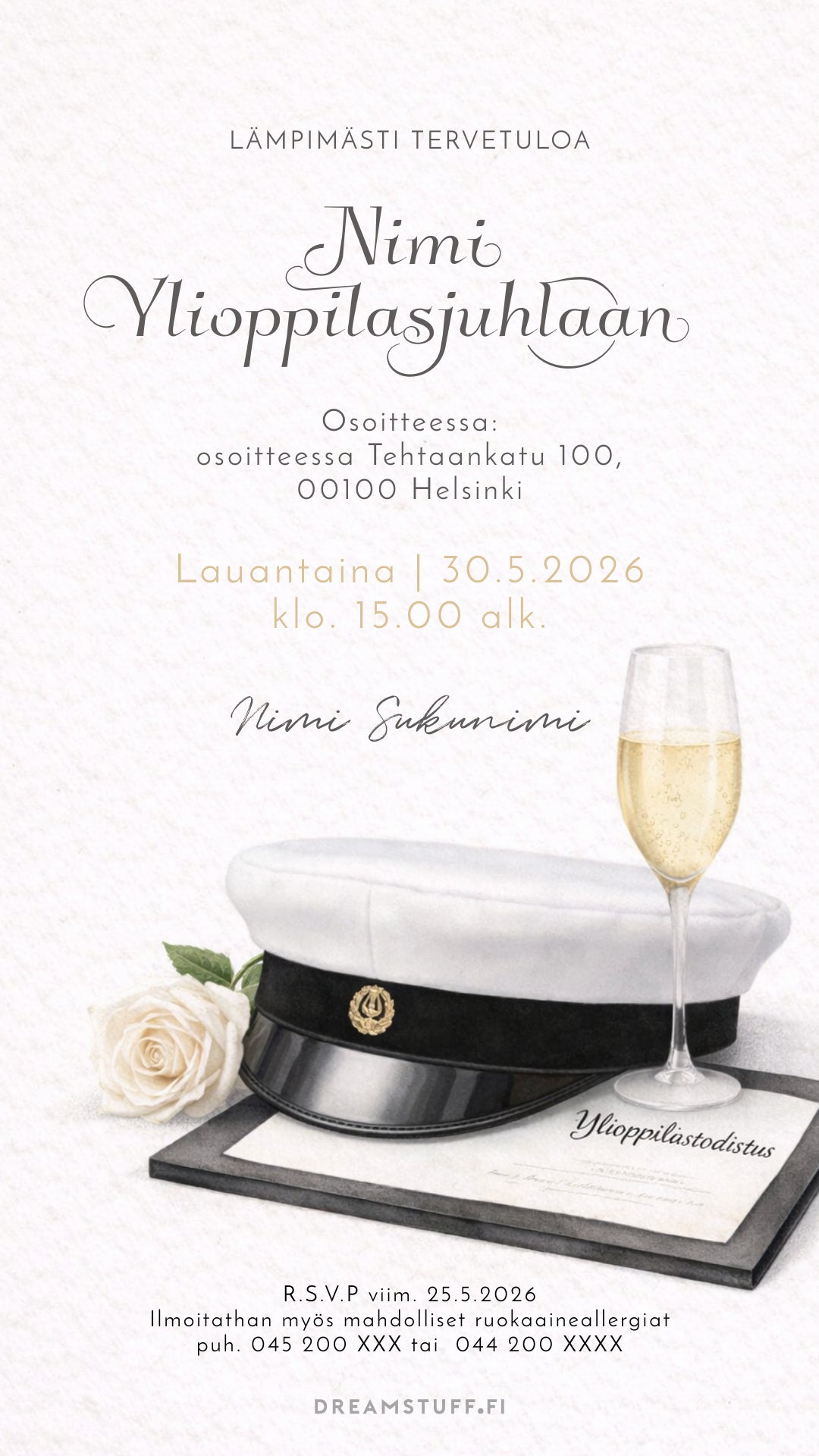 Digital Graduation Invitation - Flowers