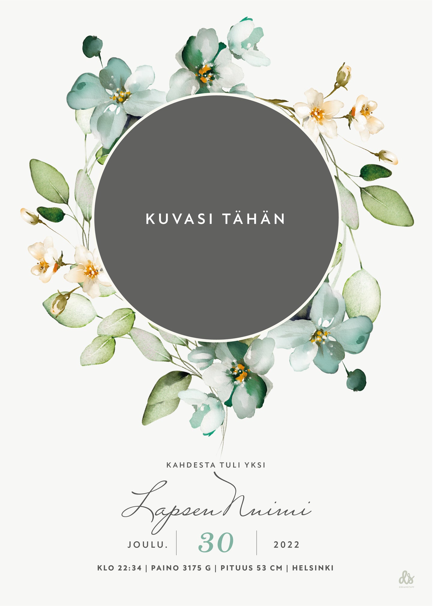 Kahdesta tuli yksi - Valokuva syntymäjuliste