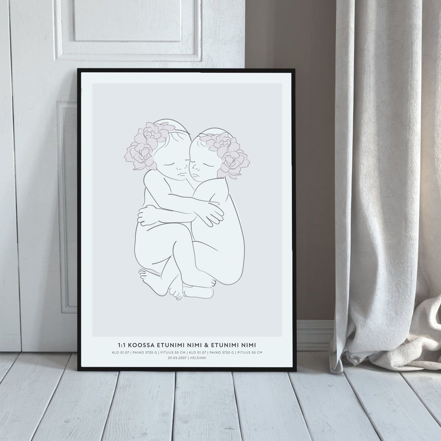 sisarusten syntymäjuliste personoitava syntymäjuliste vauvan syntymäjuliste syntymäjuliste diy nimijuliste birth poster taulu kaksosten syntymäjuliste syntymäjuliste kahdelle 1:1 syntymäjuliste