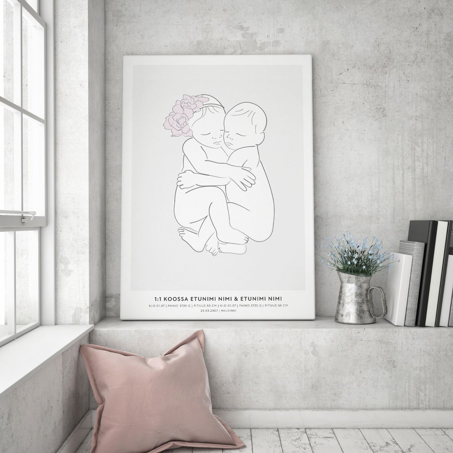 sisarusten syntymäjuliste personoitava syntymäjuliste vauvan syntymäjuliste syntymäjuliste diy nimijuliste birth poster taulu kaksosten syntymäjuliste syntymäjuliste kahdelle 1:1 syntymäjuliste