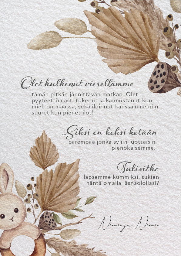 Digital "vill du bli gudfar"-inbjudan - Kaninskallra