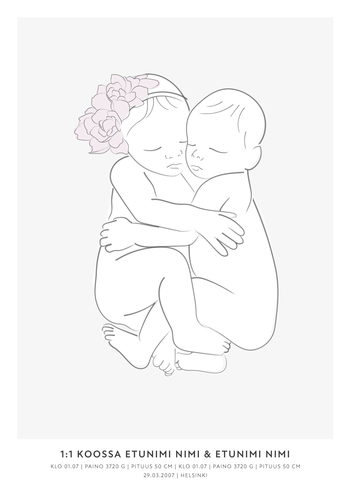 sisarusten syntymäjuliste personoitava syntymäjuliste vauvan syntymäjuliste syntymäjuliste diy nimijuliste birth poster taulu kaksosten syntymäjuliste syntymäjuliste kahdelle 1:1 syntymäjuliste