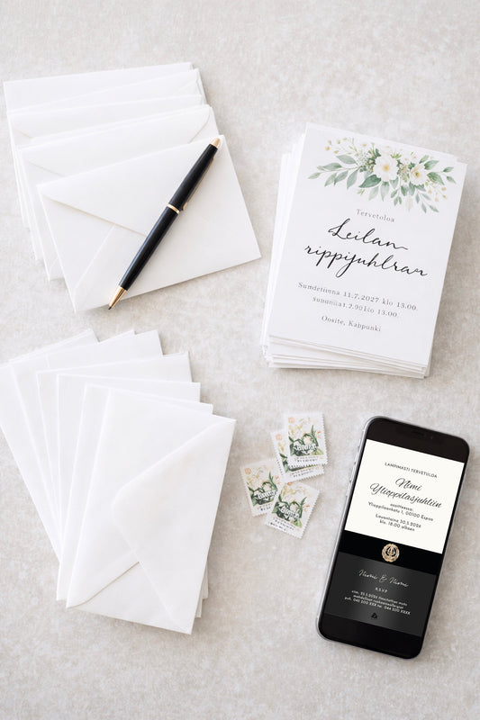 Digitaalinen kutsu vai painettu kutsu? – näin valitset fiksummin juhliin