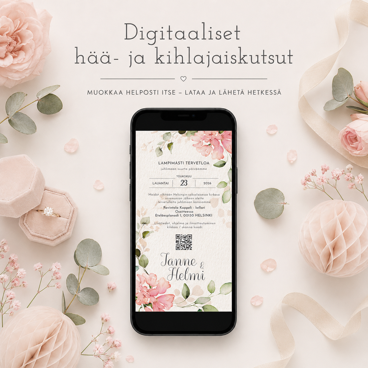 Digitaaliset hää- ja kihlajaiskutsut