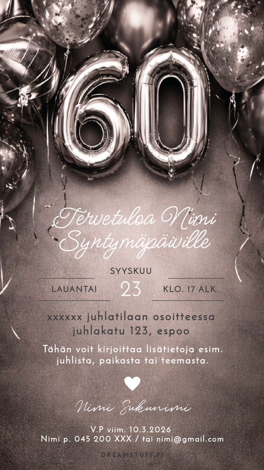 syntymäpäiväkutsu aikuiselle muokattava kutsupohja