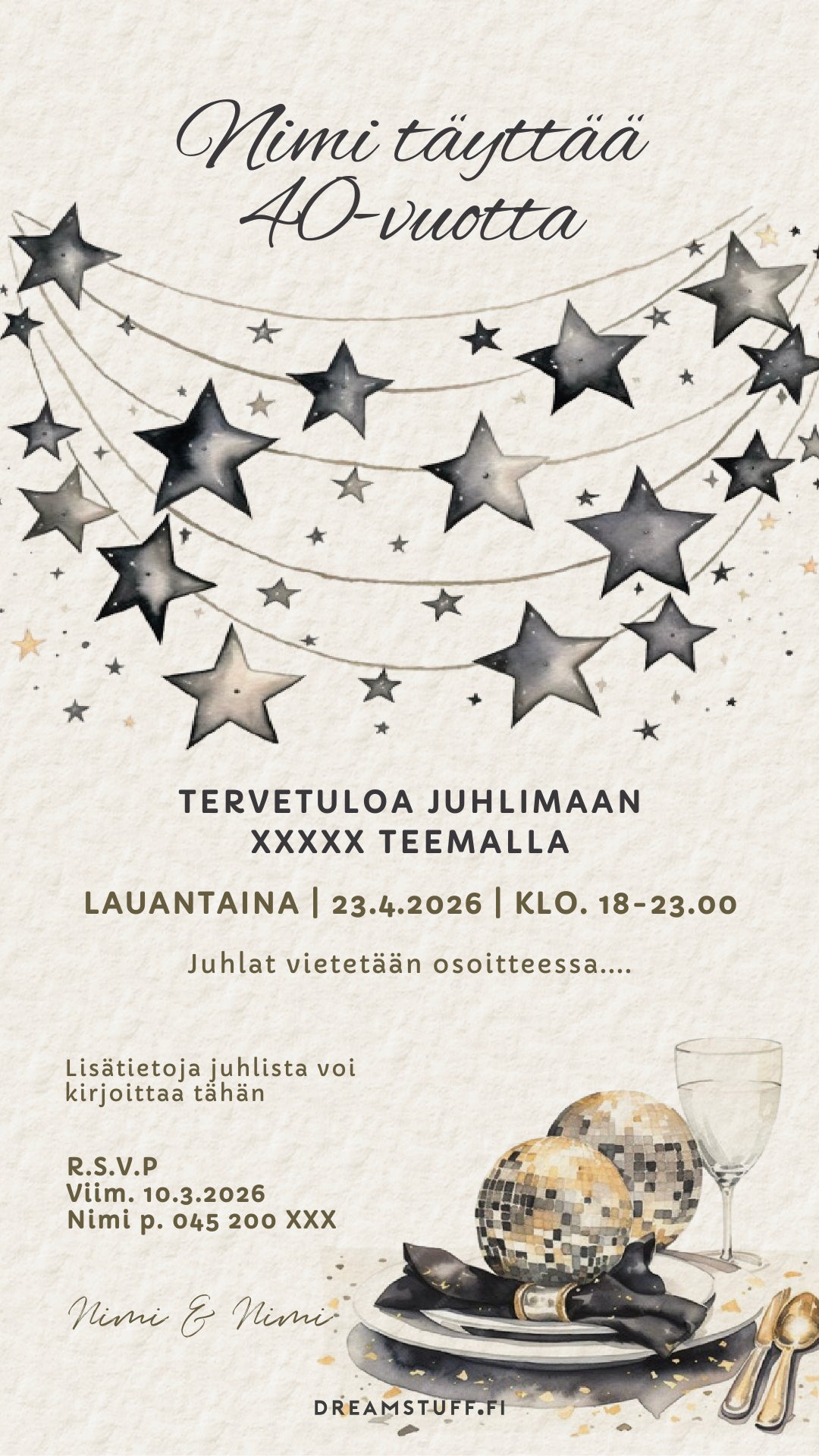 Digital invitations for adults - Birthdays