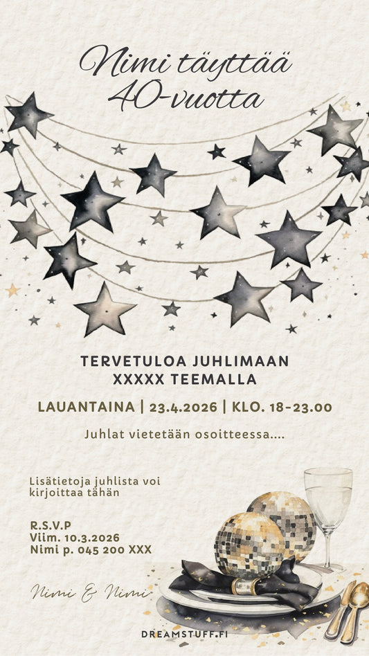 Digitala inbjudningar för vuxna - Födelsedagar