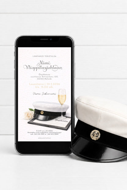 Digitaalinen ylioppilaskutsu – muokattava kutsu