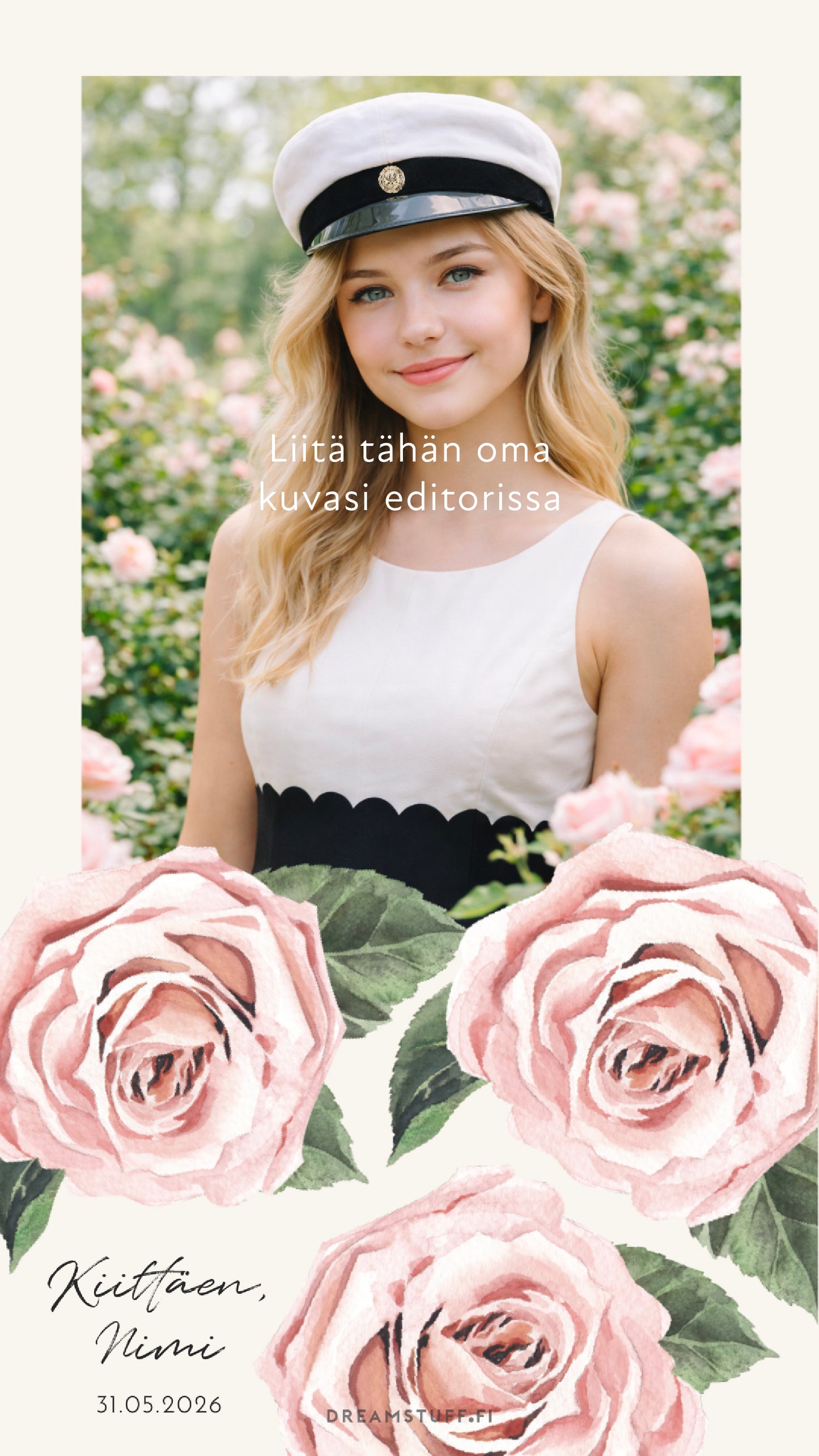 Digital thank you card for a high school graduate - Rose