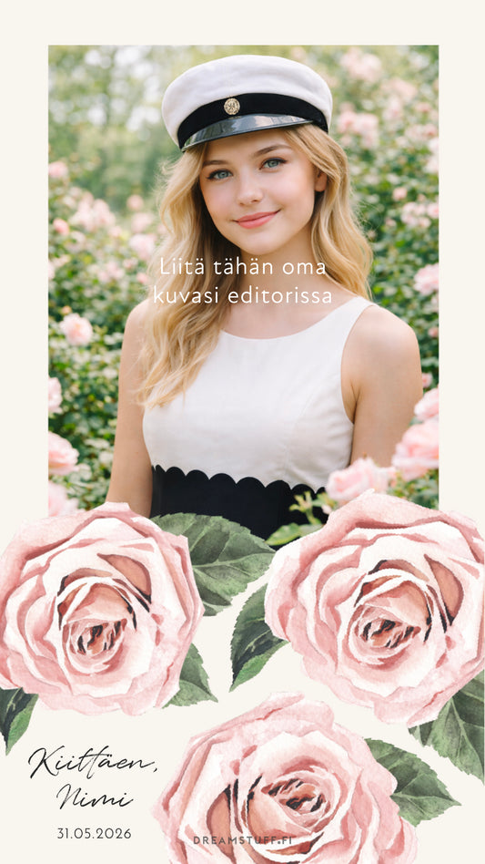 Digital thank you card for a high school graduate - Rose