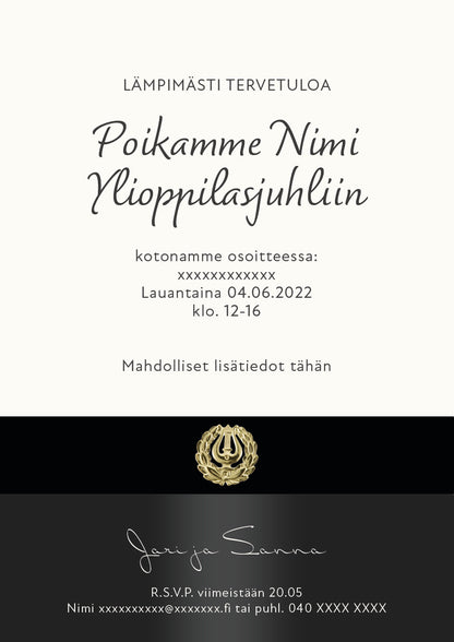 Tulosta itse kutsu ylioppilasjuhlaan - Lyyra