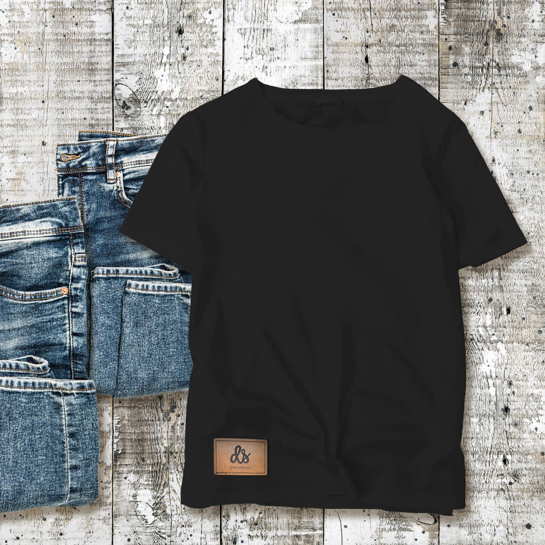Faux leather badge with your own logo / text - self-adhesive