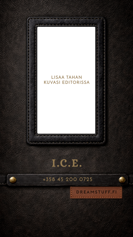 Digitaalinen ICE näytönsäästäjä valokuvalla - DreamCard Noir leather