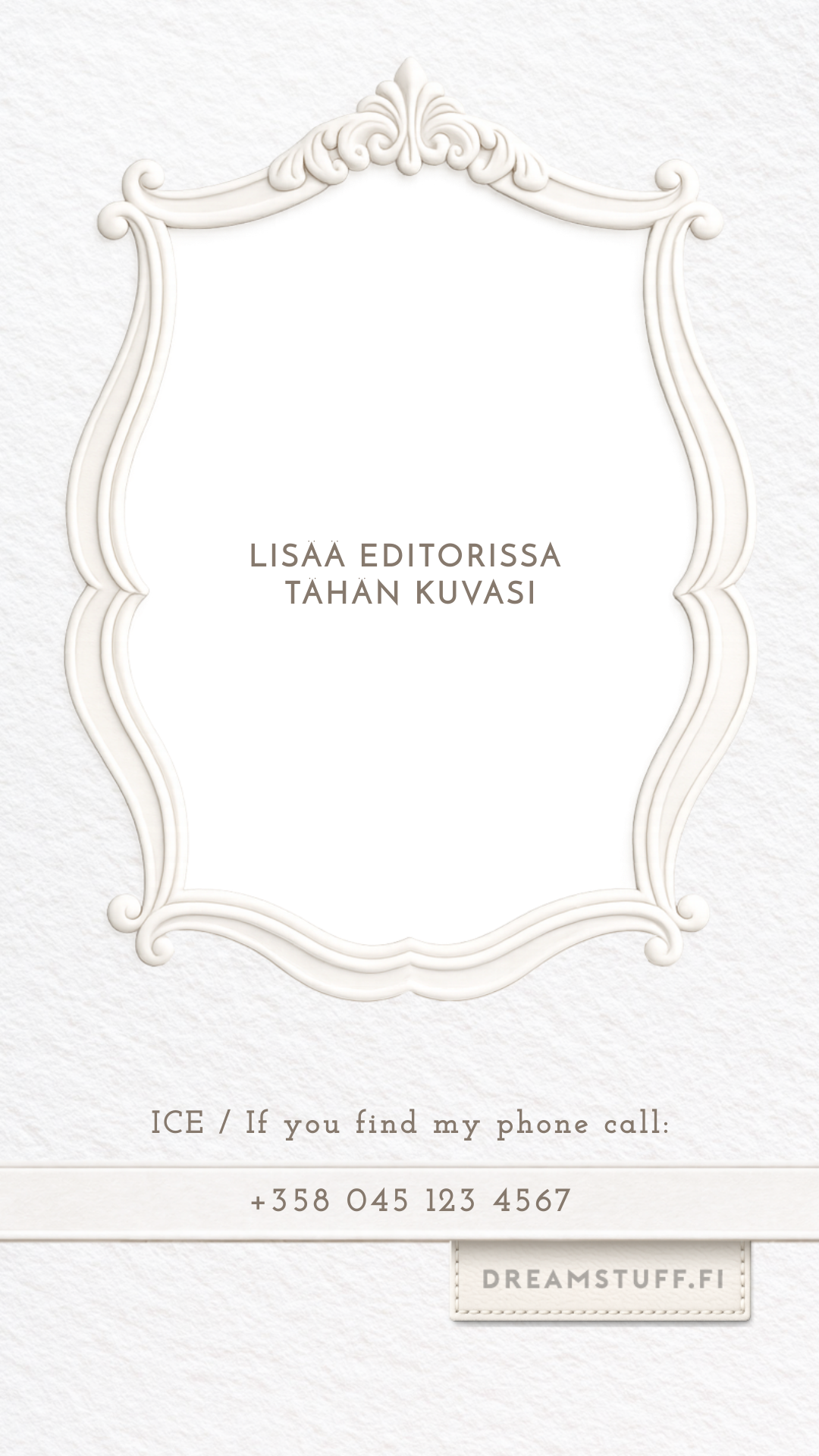 Digitaalinen ICE näytönsäästäjä valokuvalla - DreamCard Ivory Crest