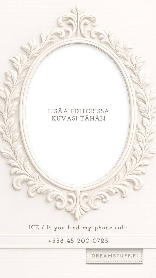 Digitaalinen ICE näytönsäästäjä valokuvalla - DreamCard Oval ivory