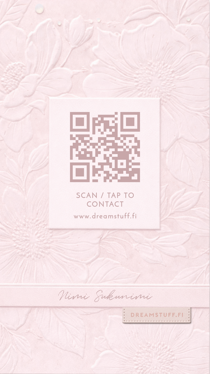 Digitaalinen käyntikortti - DreamCard Floral Soft Pink