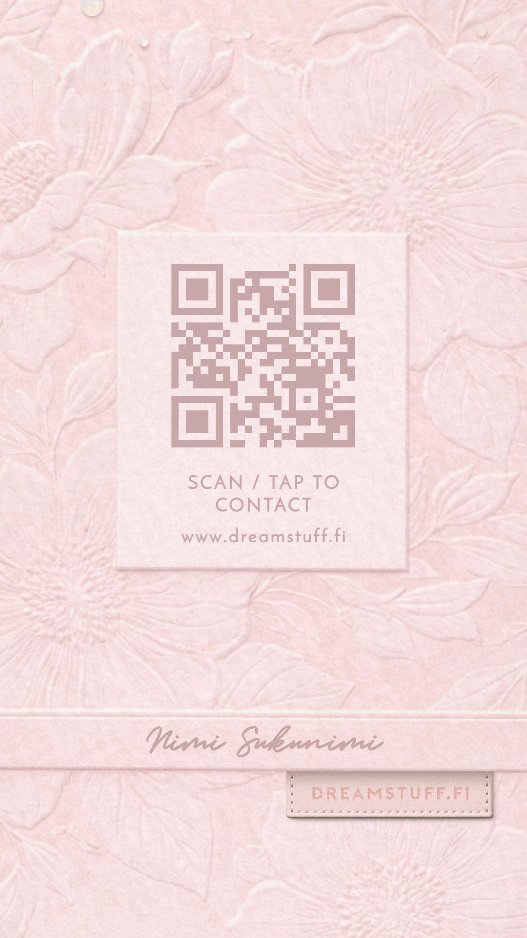 Digitaalinen käyntikortti - DreamCard Floral Soft Pink