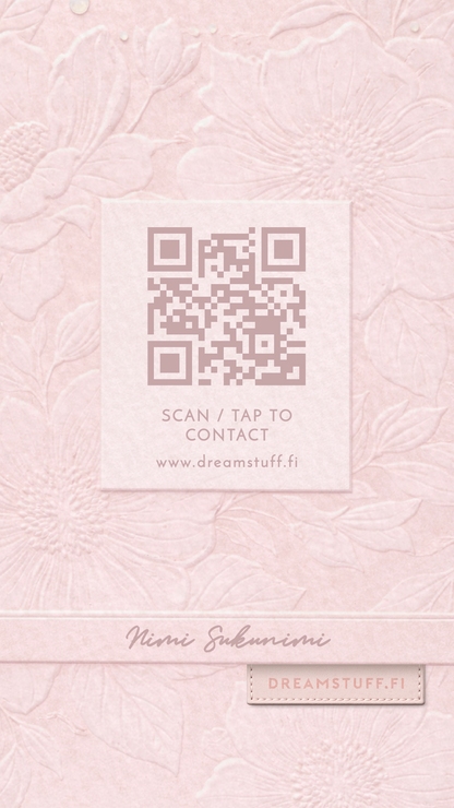 Digitaalinen käyntikortti - DreamCard Floral Soft Pink