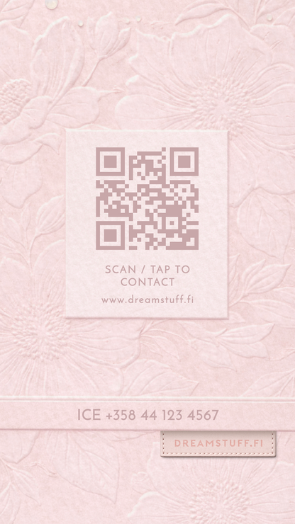 Digitaalinen käyntikortti - DreamCard Floral Soft Pink