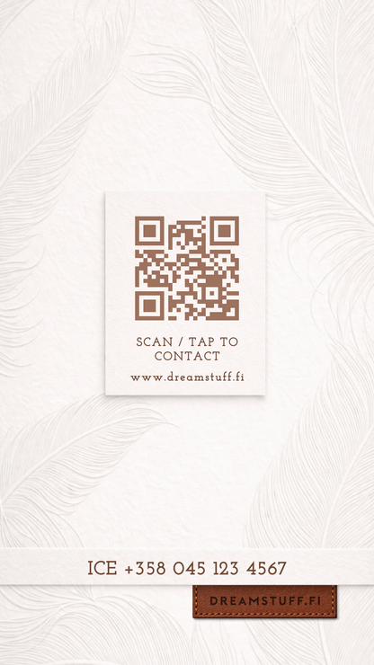 Digitaalinen käyntikortti - DreamCard White feather
