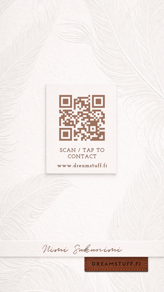 Digitaalinen käyntikortti - DreamCard White feather