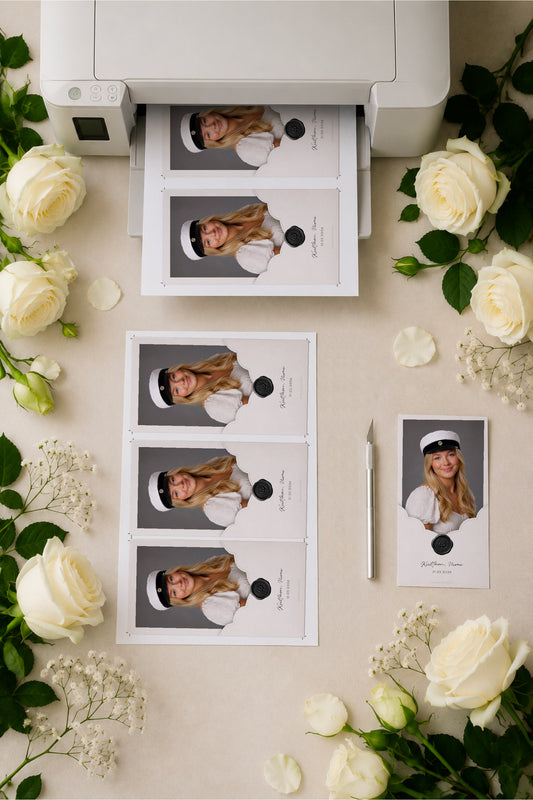 Printed A6 thank you cards for graduates - single-sided