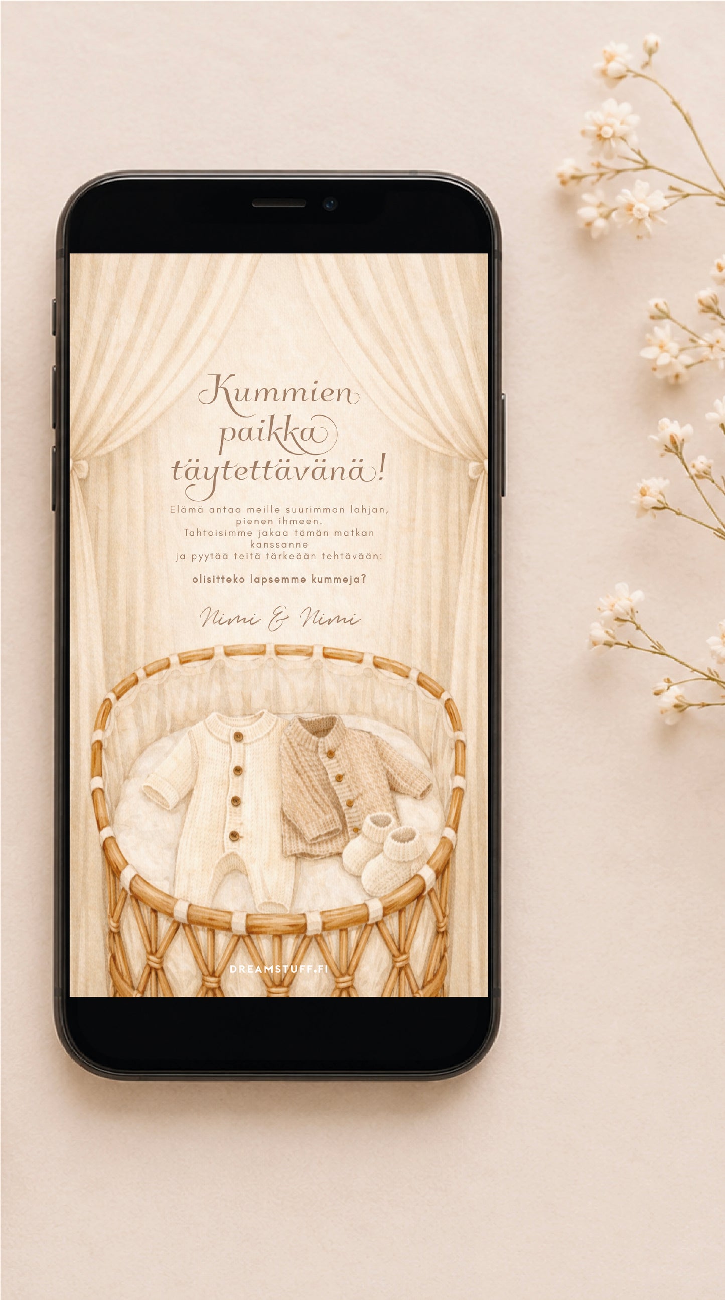 Digital "would you be a godparent" invitation - Godparent to our child