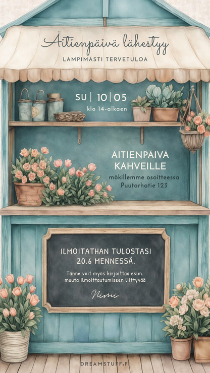 syntymäpäiväkutsu jossa ikä muokattavissa helposti