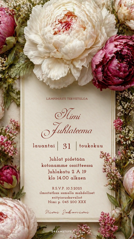 juhlakutsu aikuisille digitaalinen kutsupohja