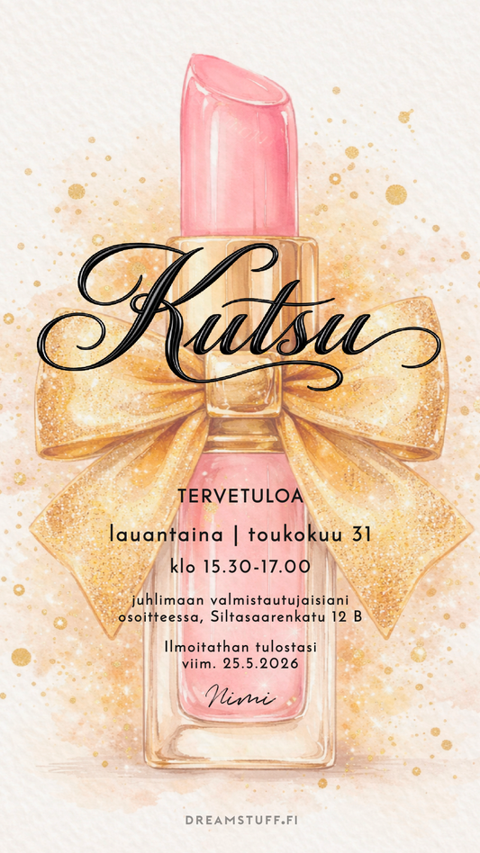 Digitaalinen valmistujaiskutsu - Huulipuna