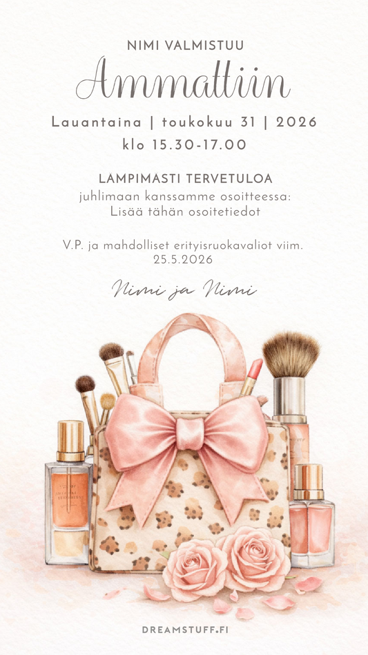 Digitaalinen valmistujaiskutsu - Meikkaaja