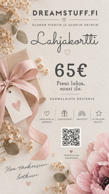 Dreamstuff lahjakortti – sähköinen lahjakortti verkkokauppaan