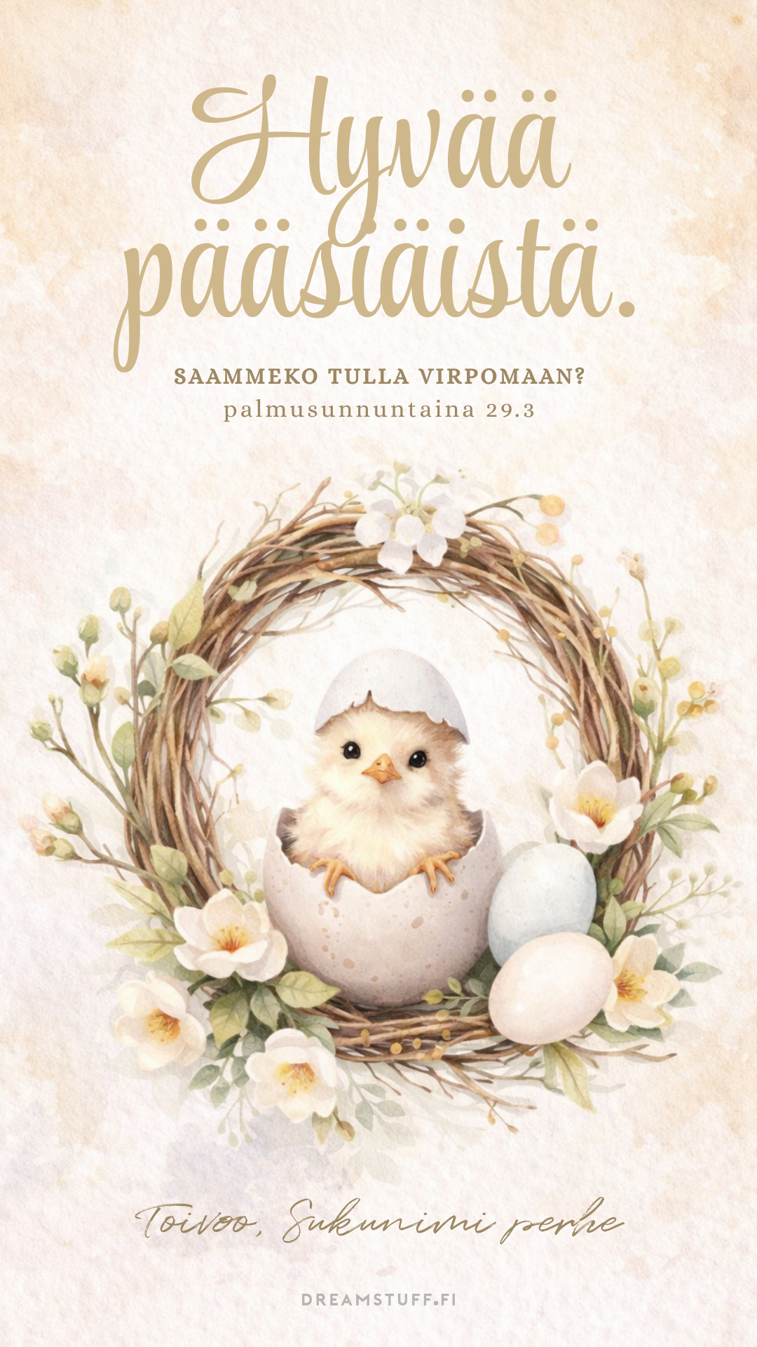 Digitaalinen toivotus - Pääsiäistipu