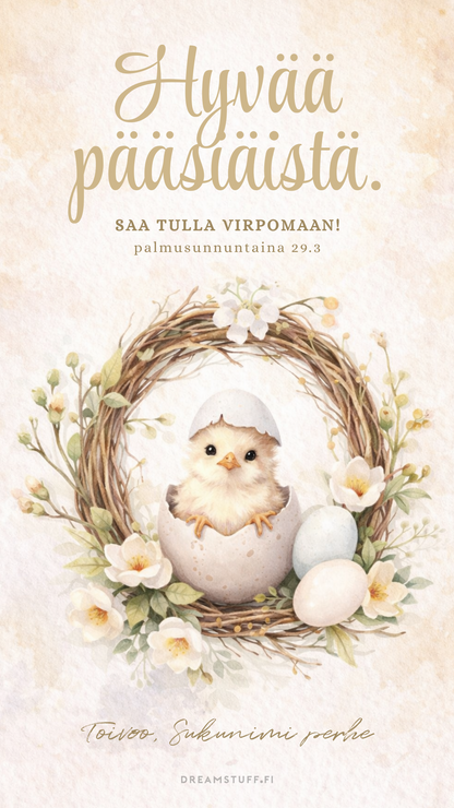 Digitaalinen toivotus - Pääsiäistipu