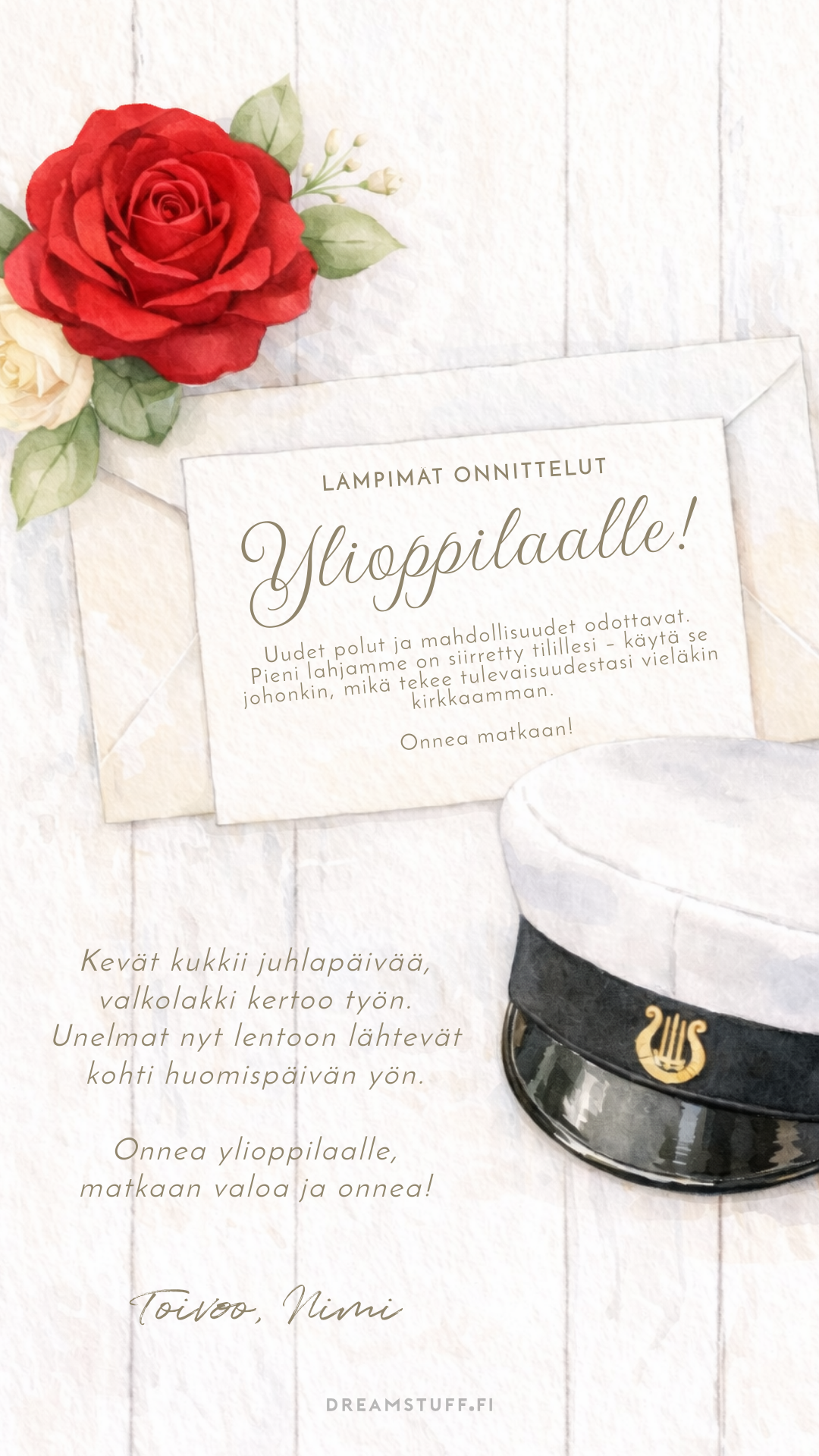 Digital examensinbjudan - Tårta