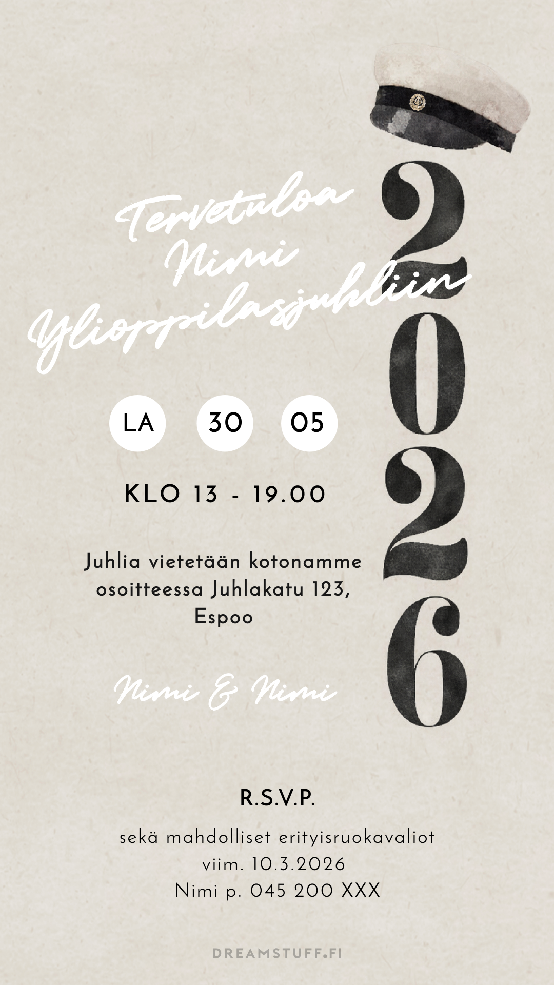 Digital Graduation Invitation - Balloons