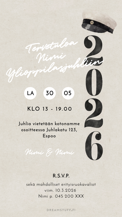 Digital Graduation Invitation - Balloons