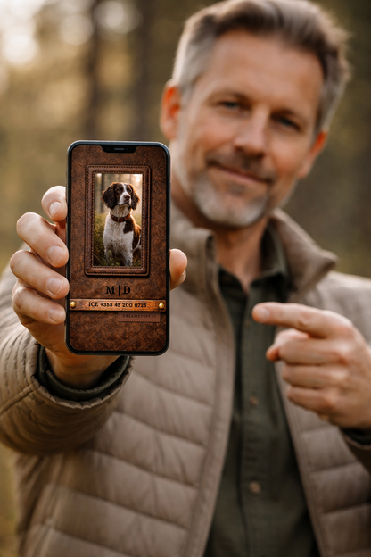 Digitaalinen ICE näytönsäästäjä valokuvalla - DreamCard Vintage Leather