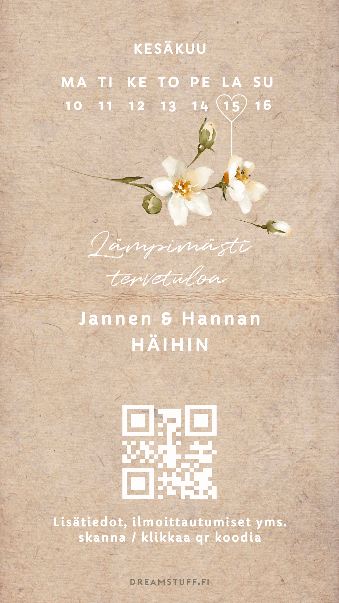 Digitaalinen save the date, kutsu & hääsivusto - Craft