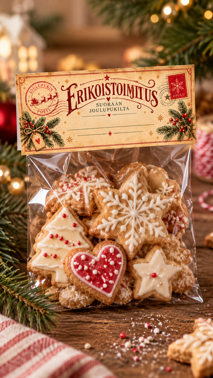 Joulupukin erikoistoimitus – Jouluiset pussinsulkijat 13 cm | Tulostettava PDF