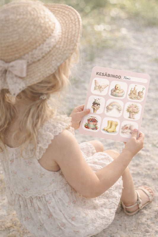 Kesäbingo lapsille – tulostettava kesälomaleikki