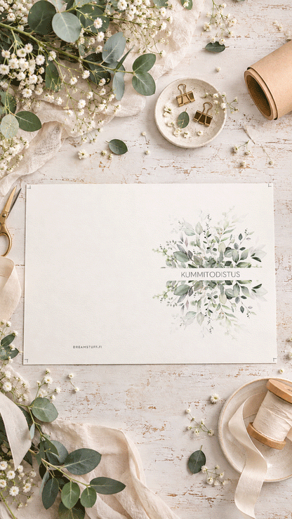 Printable kummitodistus omalla kuvalla – taitettava A4 kummitodistus